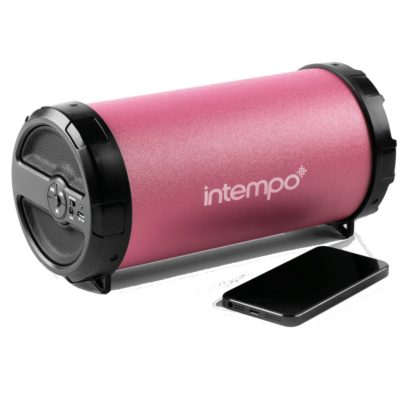Intempo EE1274PK Large Rechargeable Tube Speaker - Pink Intempo EE1274PK Large Rechargeable Tube Speaker - Pink